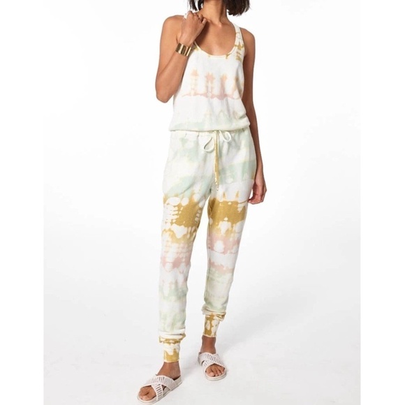 YOUNG BEAUTIFUL & BROKE TIE DYE JUMPSUIT - M - Picture 1 of 15